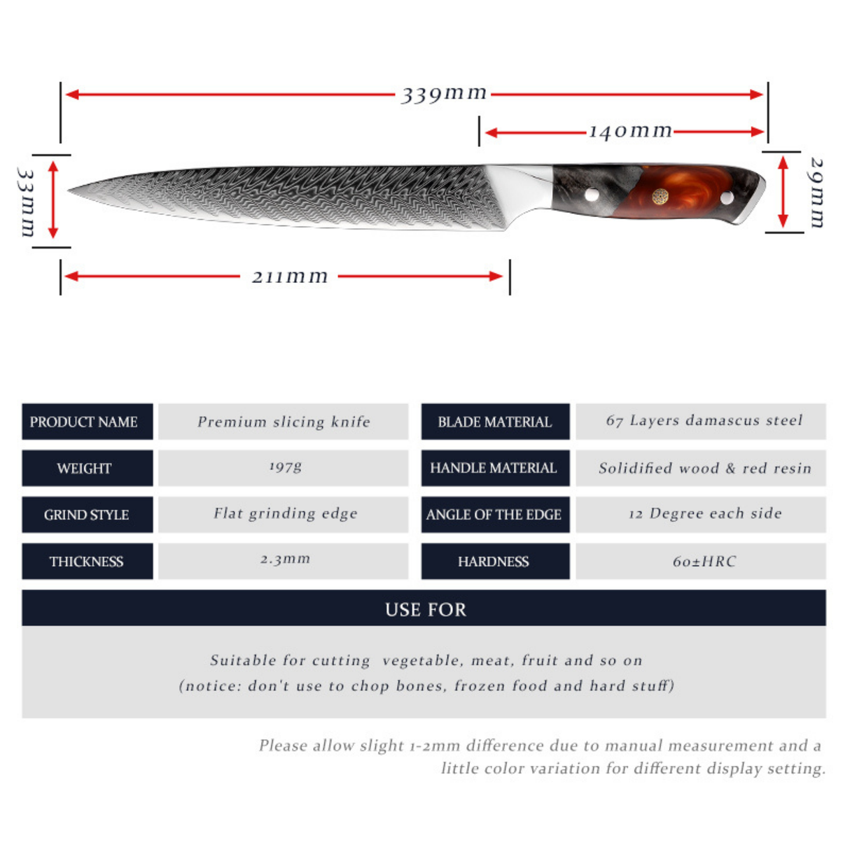 Sparta Pro Series 8" Slicing Knife