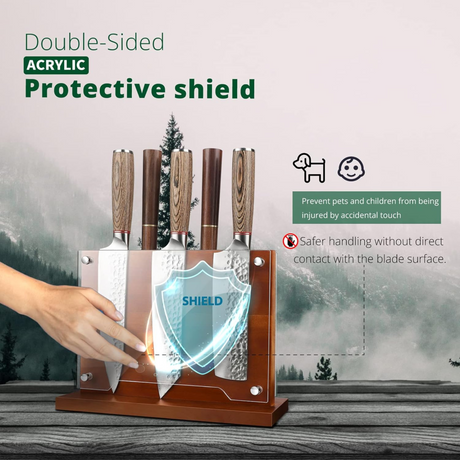 Magnetic Knife Holder with Acrylic Shield