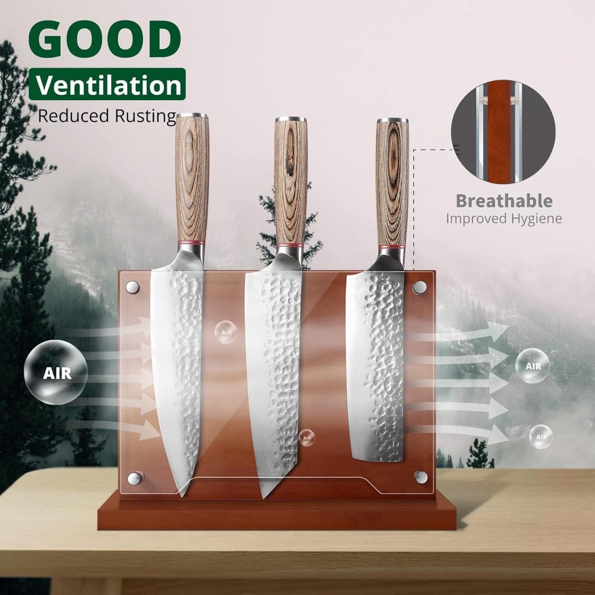 Magnetic Knife Holder with Acrylic Shield