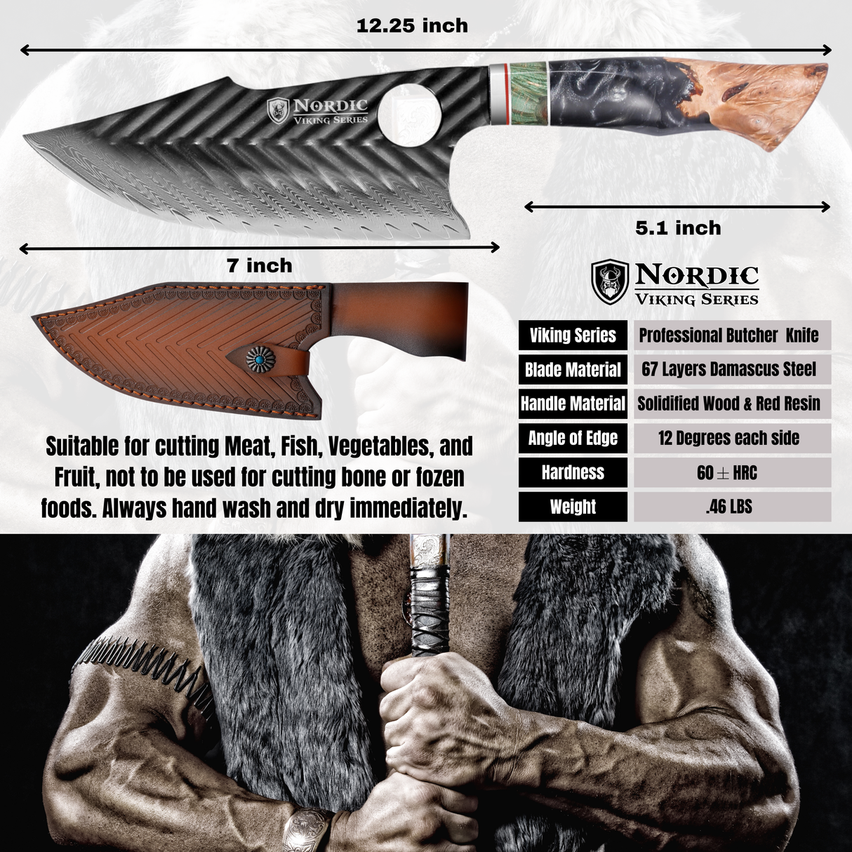 Viking Pro Series 7 inch Butcher Knife