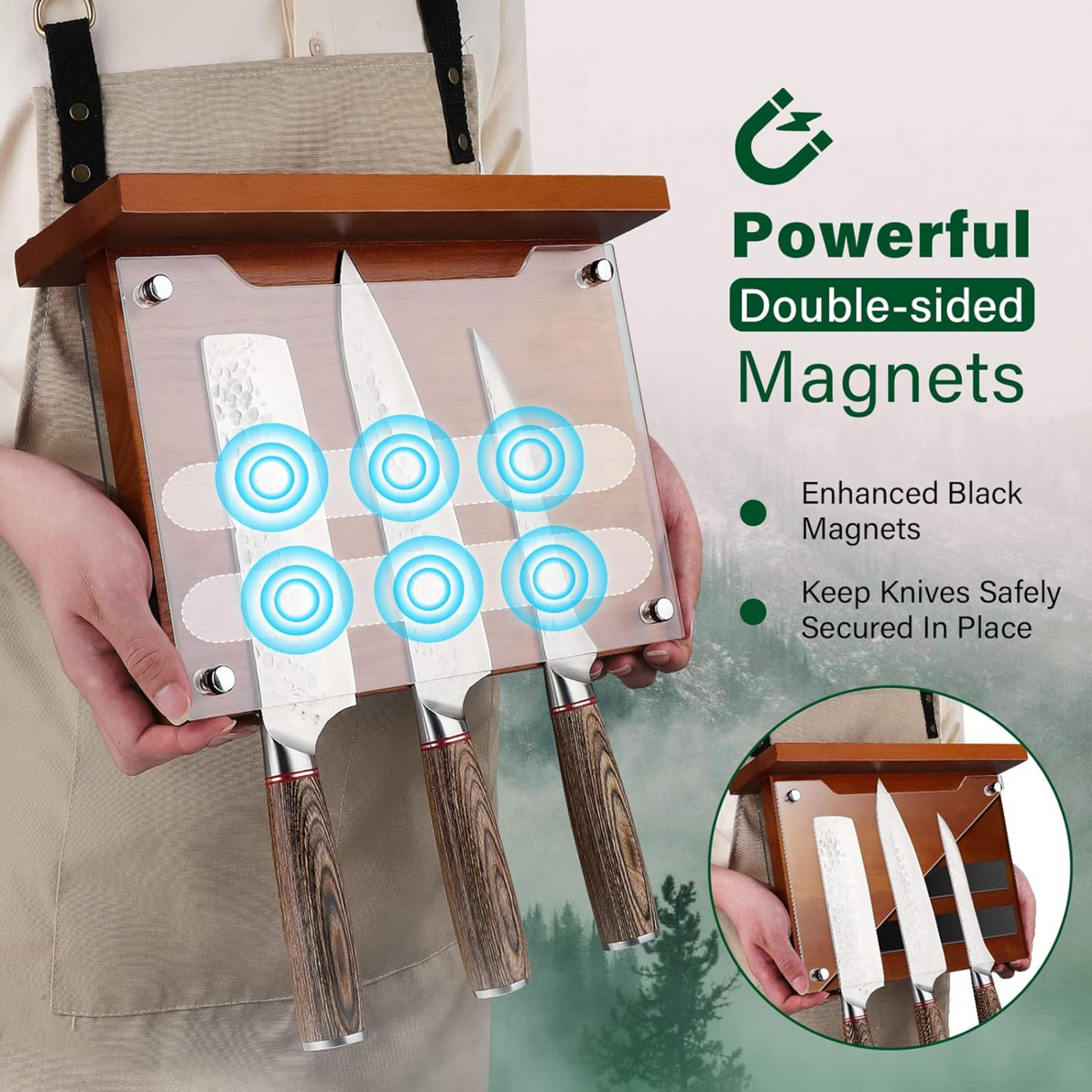 Magnetic Knife Holder with Acrylic Shield