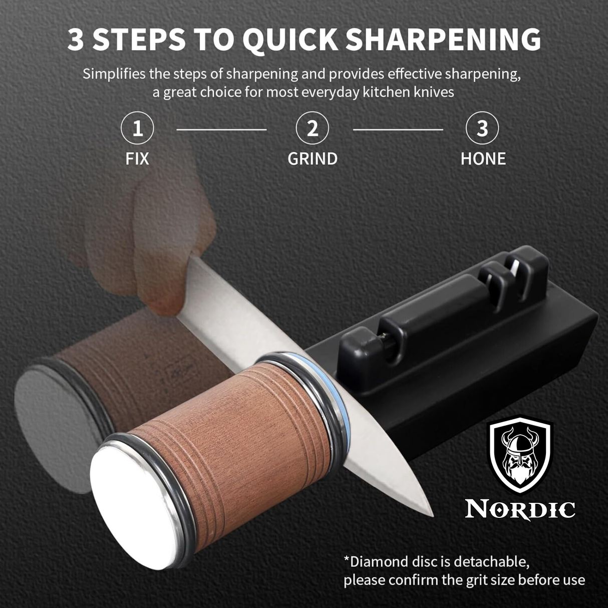 Rolling Knife Sharpener with serrated base kit